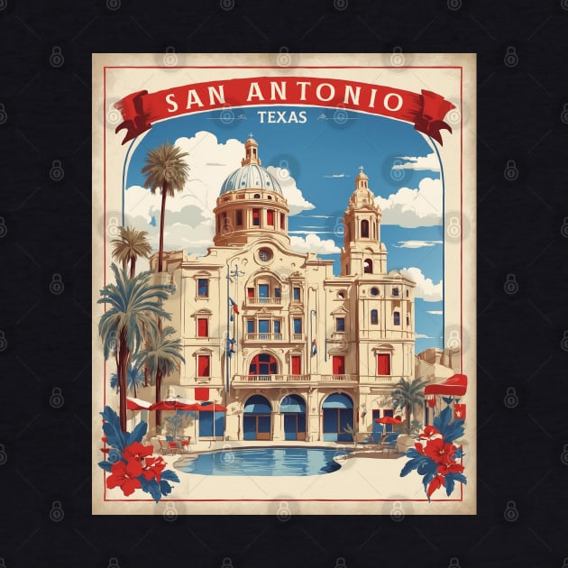 San Antonio United States of America Tourism Vintage Poster by TravelersGems